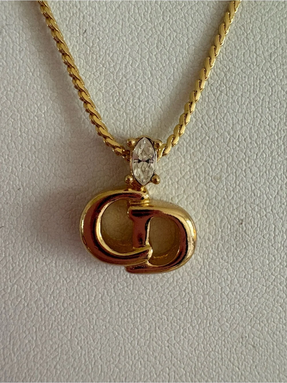 Dior Gold Interlocking 'CD' Pendant Necklace